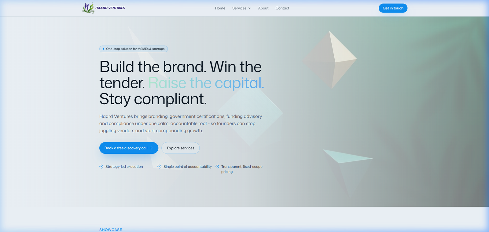 Haard Ventures Website Design